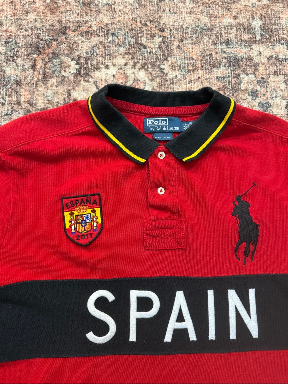 Polo by Ralph Lauren Red Spain Crest Polo Shirt size xxl